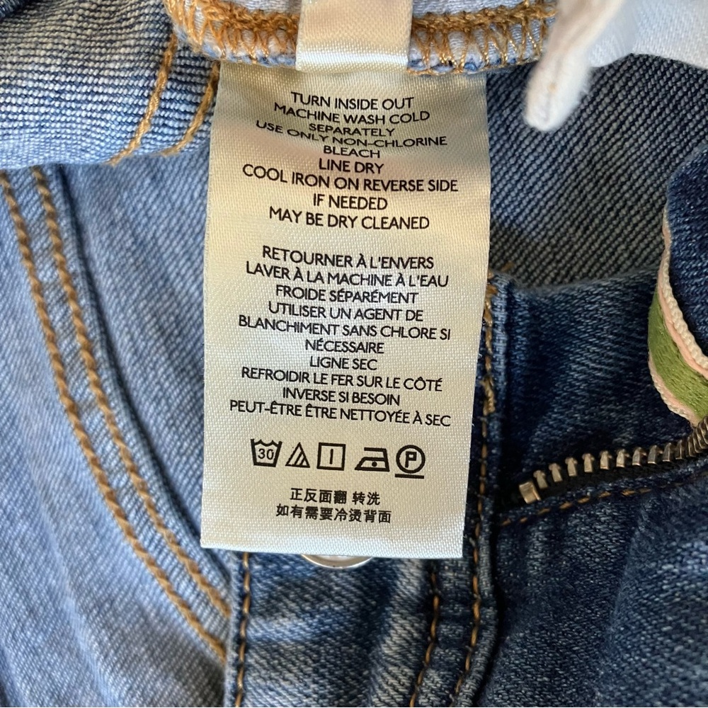 Anthropologie Pilcro Mid Rise Slim Boyfriend Crop Jeans Size 27 Distressed Denim - Picture 12 of 14
